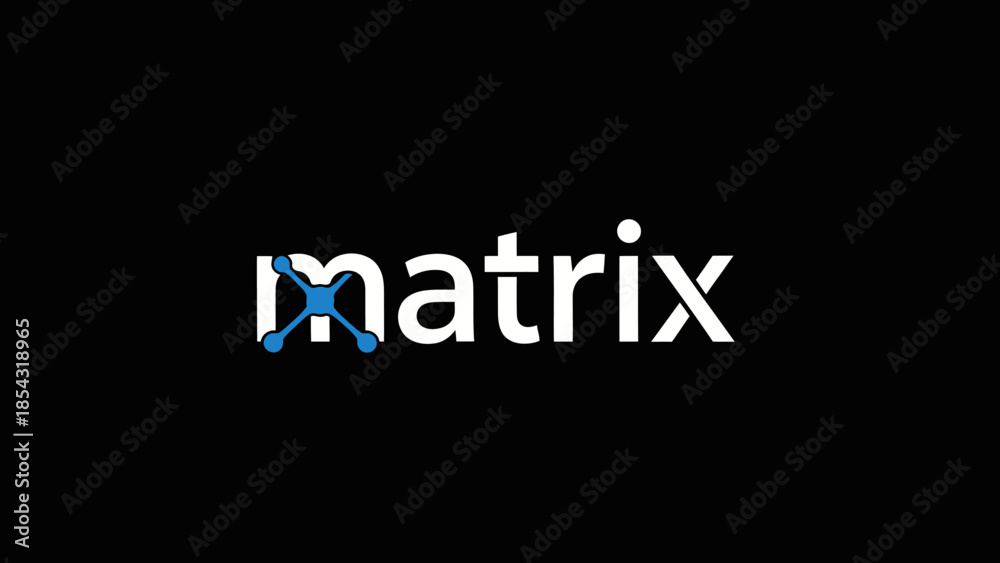 Fototapeta premium Modern Matrix Logo with Abstract Geometric Design on Black Background