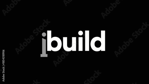 Modern and Minimalist 'i build' Text Logo Design on Black Background