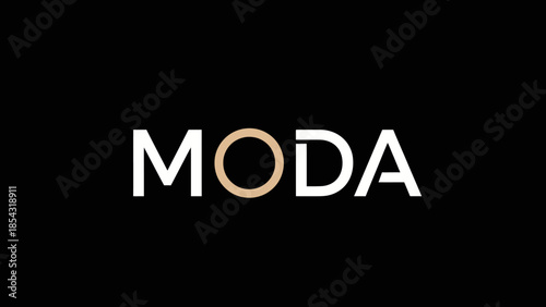 Modern and Elegant "MODA" Typography Design on Black Background