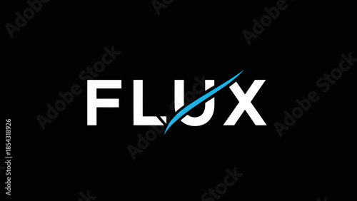 Modern Flux Logo with Blue Accent on Black Background Minimalist Design