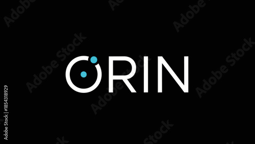 Modern Futuristic Orin Logo Design with Abstract Circular Element and Cyan Accents