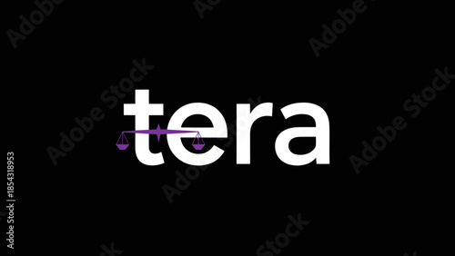 Modern Logo Featuring Stylized Scales of Justice and Company Name Tera