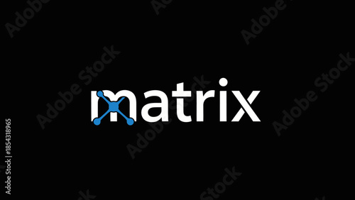 Modern Matrix Logo with Abstract Geometric Design on Black Background