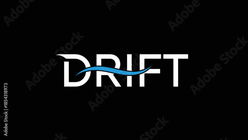 Modern minimalist drift wordmark with flowing blue wave design