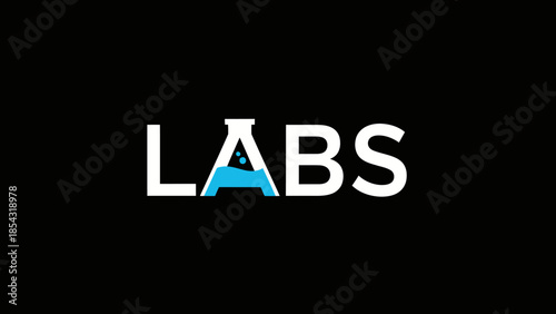 Modern minimalist logo design for scientific research laboratories and innovation companies