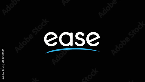 Modern minimalist logo design featuring the word 'ease' in white with a blue underline
