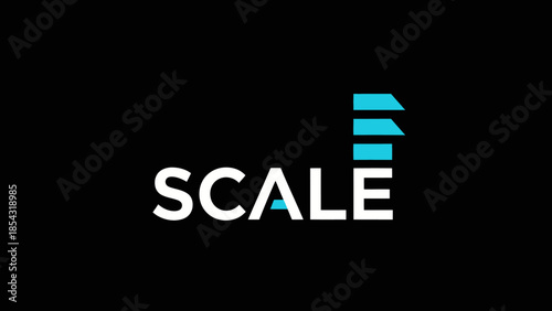 Modern minimalist logo design featuring the word SCALE with a geometric abstract element