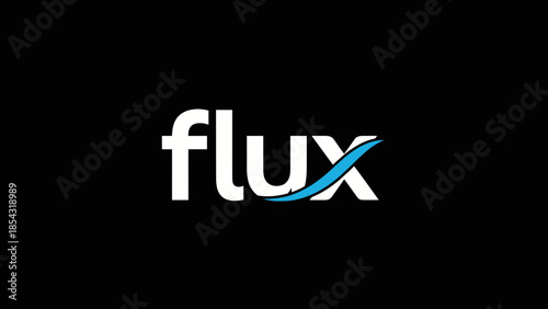 Modern minimalist logo design for a dynamic company named Flux