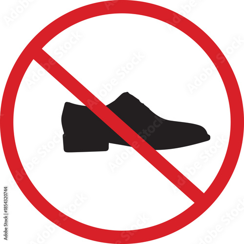 No Shoes Allowed Sign, Prohibited Footwear Symbol