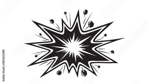 Dynamic starburst illustration with explosion effect and abstract shapes