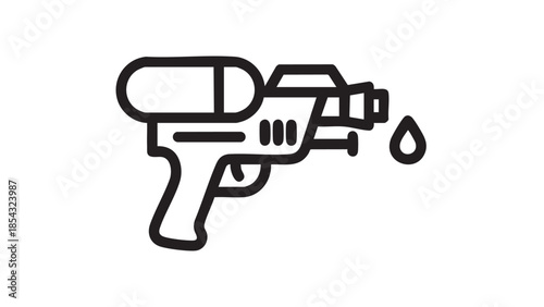 A simple line drawing of a grease gun dispensing lubricant