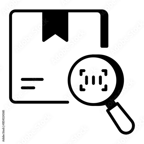 An outline style icon depicting parcel tracking