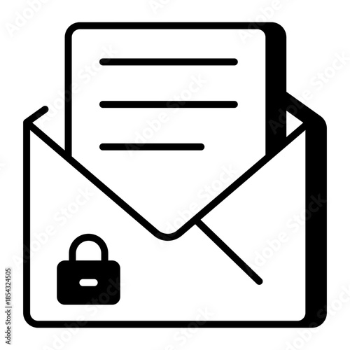 A linear style icon representing email security