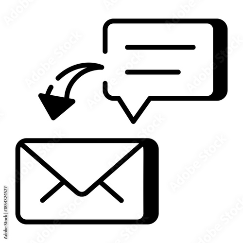 A linear style icon representing email received