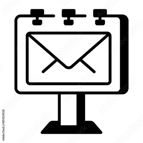 A line style icon showing email marketing