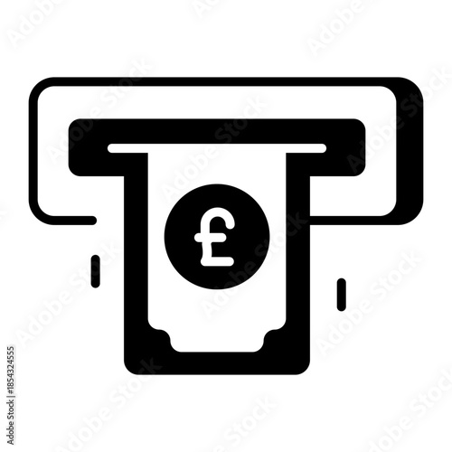 A line style icon showing withdraw