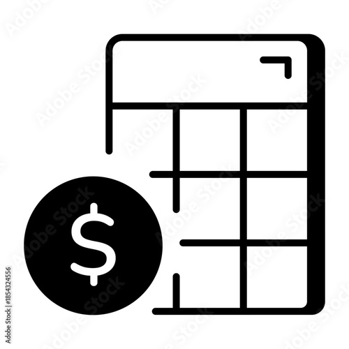 A line style icon showing payment calculation