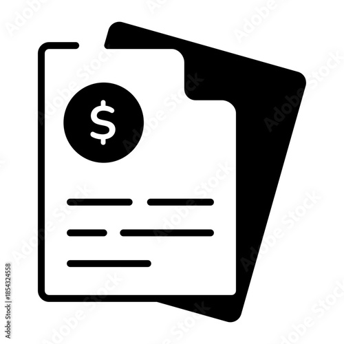 A linear style icon representing invoice