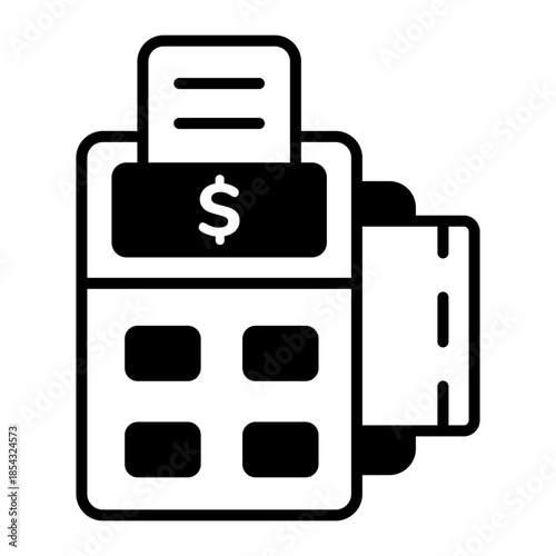 A line style icon showing payment terminal