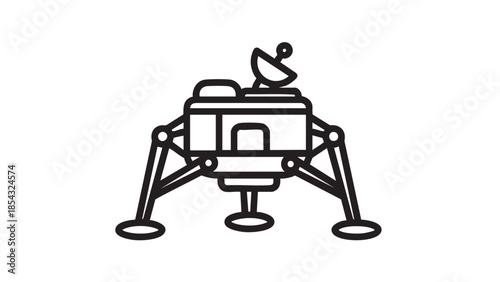 Spacecraft landing on planetary surface illustration