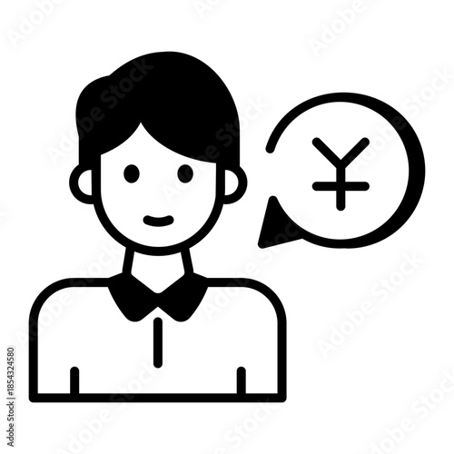 An outline style icon depicting financial advisor