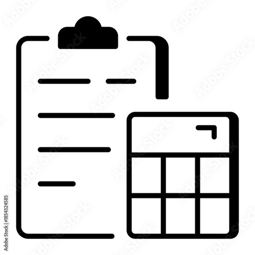 A line style icon showing expense tracking