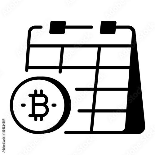 An outline style icon depicting payment time