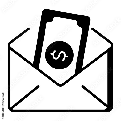 An outline style icon depicting salary