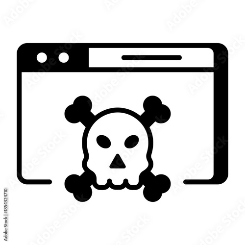 A linear style icon representing web malware