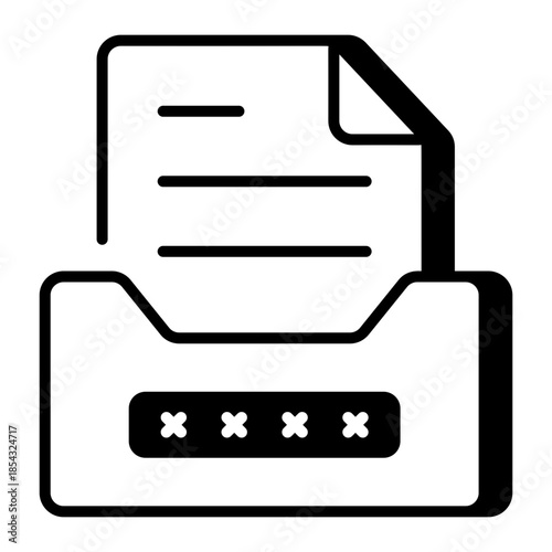 An outline style icon depicting file access