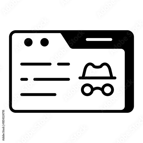 An outline style icon depicting website hacking