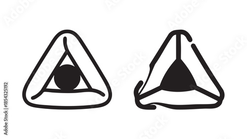 Simple black line drawings of bikini tops on a white background