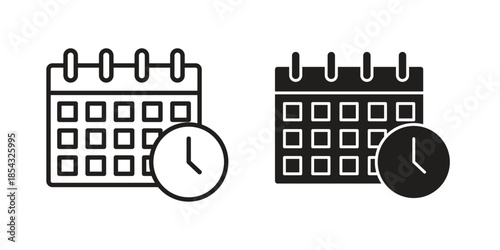 Calendar clock icons sign vectors. suitable for web, app, infographic, etc