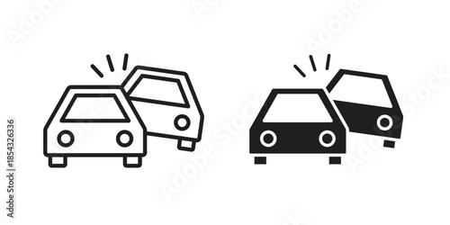 Car crash icons sign vectors. suitable for web, app, infographic, etc