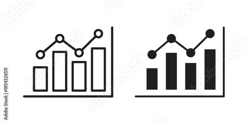 Chart histogram icons sign vectors. suitable for web, app, infographic, etc