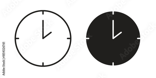 Clock two icons sign vectors. suitable for web, app, infographic, etc