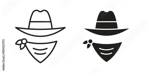 Cowboy icons sign vectors. suitable for web, app, infographic, etc