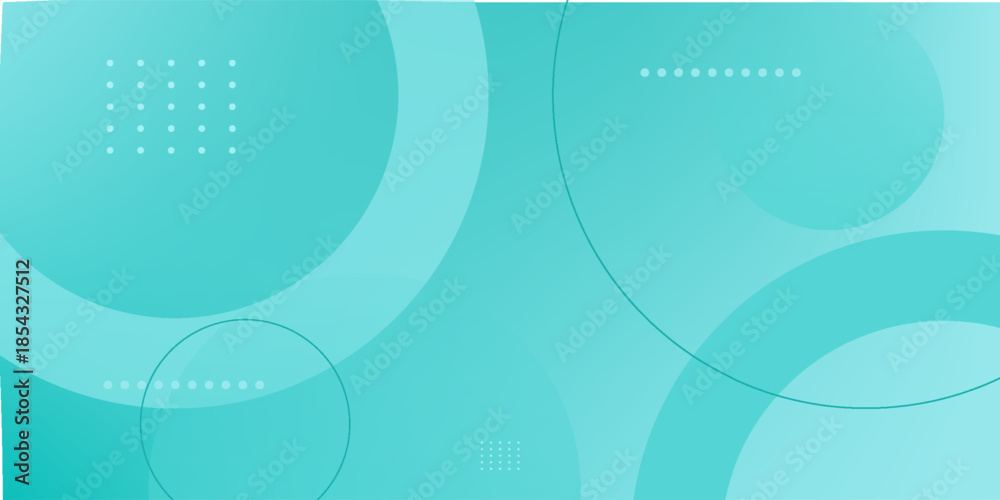 Obraz premium Dynamic bright turquoise gradient abstract 3D background with circle pattern and lines. Turquoise gradient colorful background. Eps10 vector