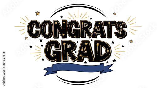 A vibrant celebratory message for academic achievement featuring bold text and festive stars