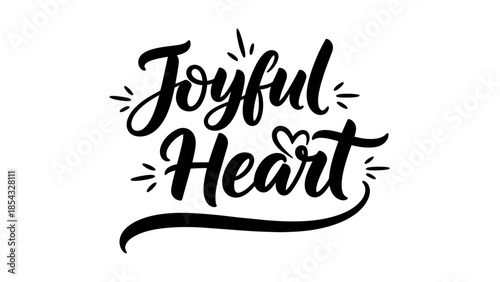 Elegant Hand-Drawn Script Typography Expressing a Joyful Heart Sentiment