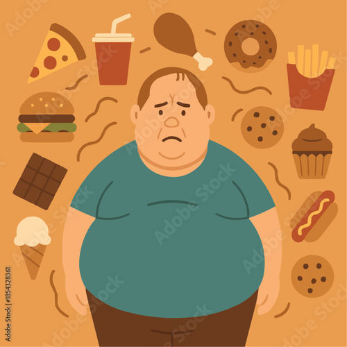 Prader-Willi Syndrome Uncontrolled Hunger Illustration