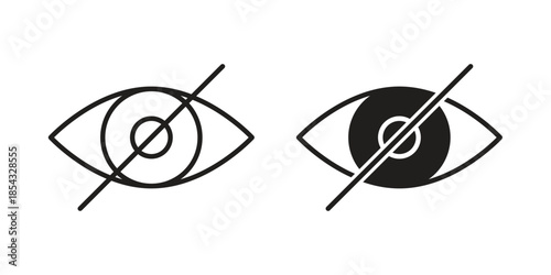 Eye crossed icons sign vectors. suitable for web, app, infographic, etc