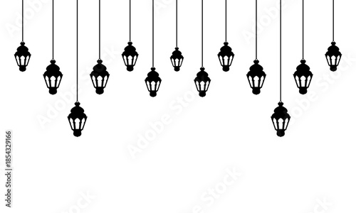 lantern silhouette.islamic lantern ramadan kareem background.Symbols of Ramadan Mubarak vector eps 10