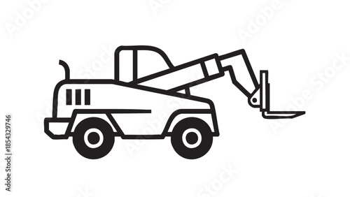 A tow truck with a crane lifting a vehicle in a simple illustration style