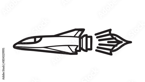 A futuristic spacecraft illustration speeding through the cosmos with a trail of energy behind it