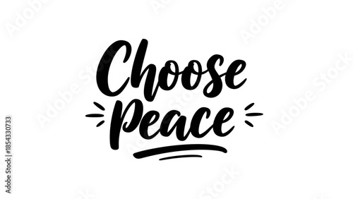 Inspiring Choose Peace Handwritten Calligraphy Message With Subtle Decorative Elements
