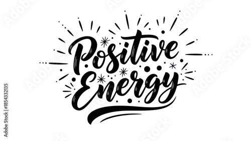 Uplifting calligraphic design radiating joyful vibes with inspiring script typography on a clean