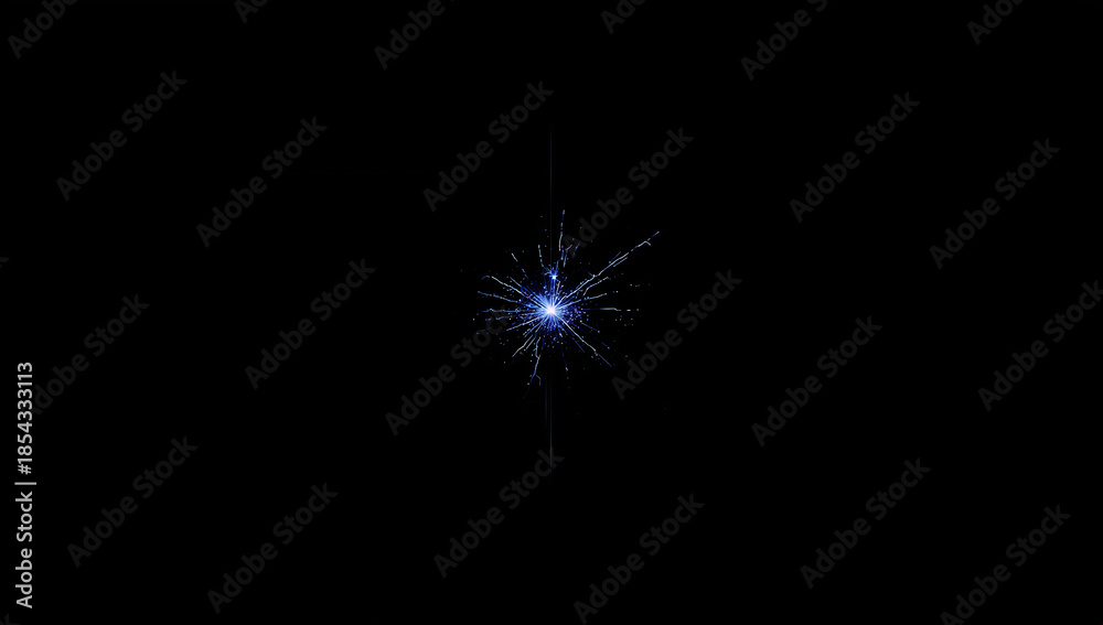 Fototapeta premium Blue Sparkler Explosion Against Dark Background