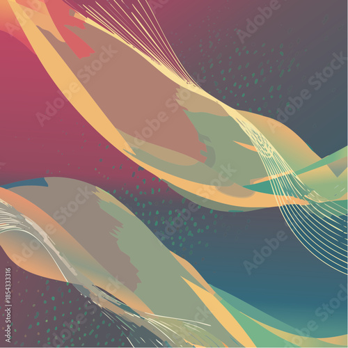 Colorful Abstract Fish Illustration with Movement.