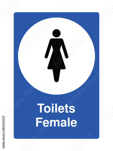 Female Toilet Icon with Stylized Figure for Public Restroom Signage with Explanation – High Quality Vectorial Stock Image